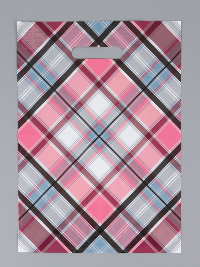 Пакет «Шотландка», полиэтиленовый с вырубной ручкой, 29×40 см, 35 мкм - Фото 1
