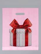 Пакет подарочный «Красный бант», полиэтиленовый с вырубной ручкой, 36×43 + 3 см, 35 мкм 10962347