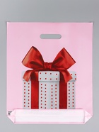 Пакет подарочный «Красный бант», полиэтиленовый с вырубной ручкой, 36×43 + 3 см, 35 мкм (50 шт) - фото 809490566