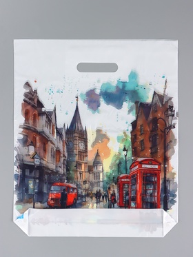 Пакет «Биг Бен», полиэтиленовый с вырубной ручкой, 36?43 + 3 см, 35 мкм (комплект 50 шт)