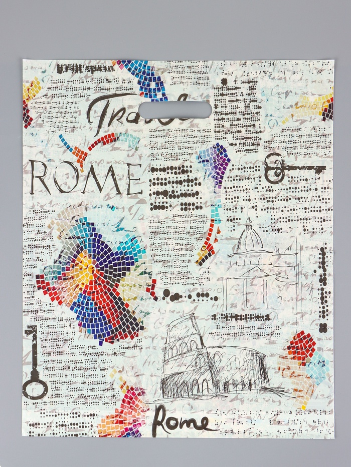 Пакет «Газета», полиэтиленовый с вырубной ручкой, 38×45 + 3 см, 50 мкм - Фото 1