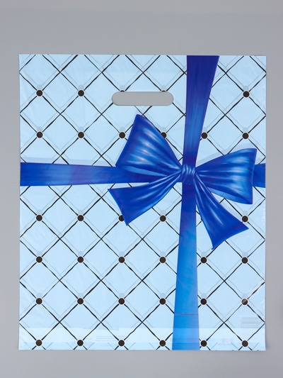 Пакет «Синий бант», полиэтиленовый с вырубной ручкой, 36×43 + 3 см, 35 мкм