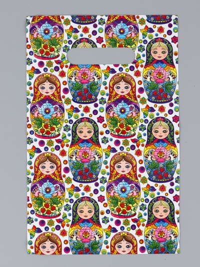 Пакет «Матрешка», полиэтиленовый с вырубной ручкой, 20×30 см, 30 мкм