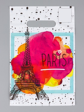 Пакет «Свидание в Париже», полиэтиленовый с вырубной ручкой, 20?30 см, 30 мкм (комплект 100 шт)