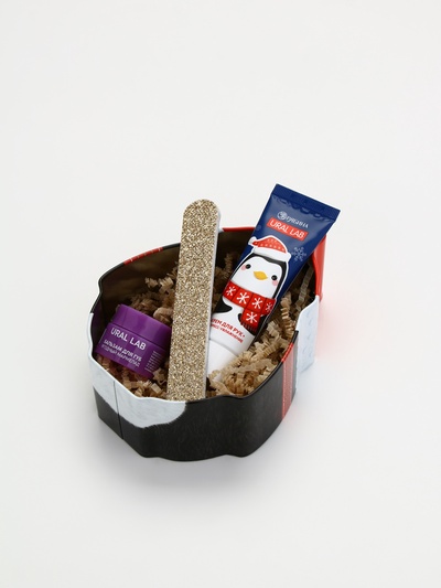 Подарочный набор новогодний Let it Snow, бальзам для губ, крем для рук и пилочка, URAL LAB