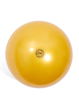 Мяч для художественной гимнастики Металлик, диаметр 19см, цвет желтый