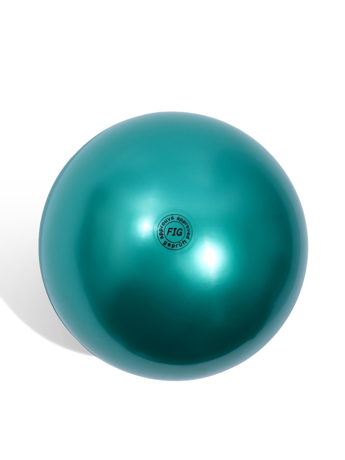 Мяч для художественной гимнастики Металлик, d=19 см, зелёный - Фото 1