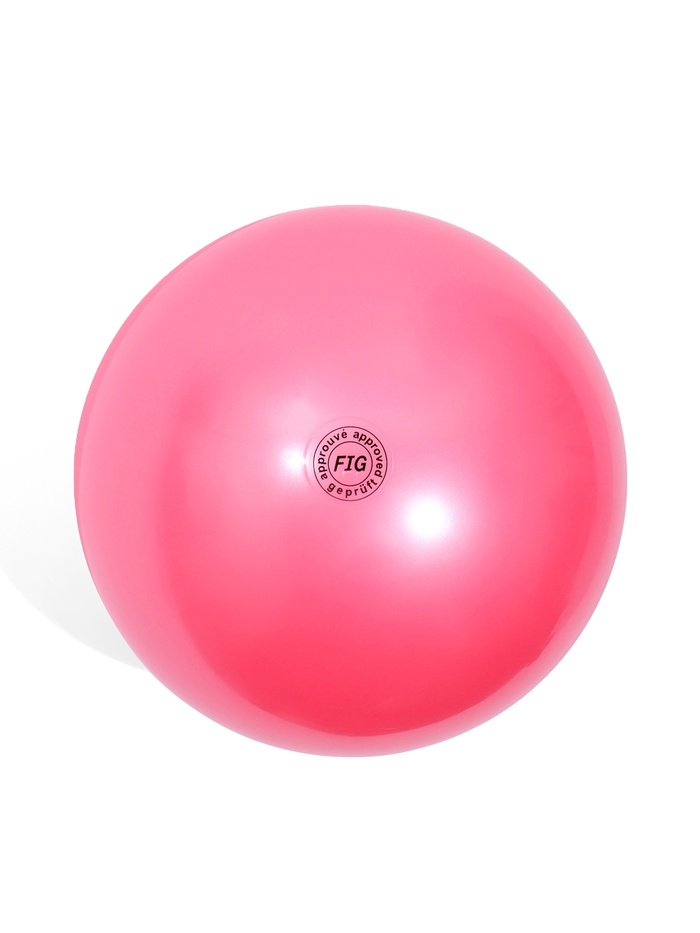 Мяч для художественной гимнастики Металлик, диаметр  19см, цвет розовый