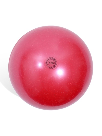 Мяч для художественной гимнастики Металлик, с глиттером, d=19 см, красный