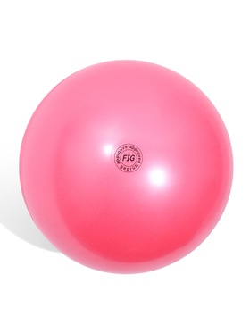 Мяч для художественной гимнастики Металлик с блестками, диаметр 19см, цвет розовый