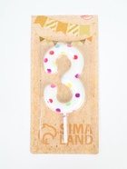 УЦЕНКА Свеча в торт на день рождения «Конфетти», цифра "3", ГИГАНТ, 9 см - Фото 4