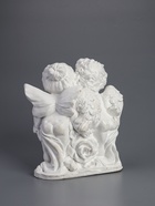 УЦЕНКА Фигура "Ангел и Фея с розой" белый 12х26х24см 10977361