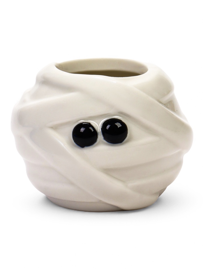 Декоративный горшок для цветов «Мумия», 50 мл, 6.5×6.5×5 см, керамический, белый, Greengo - Фото 1