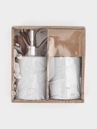 Набор для ванной Antic, 2 предмета, дозатор для мыла, стакан, белый 10938488