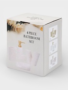 Набор для ванной Love, 4 предмета, дозатор для мыла, 2 стакана, мыльница, белый 10938496