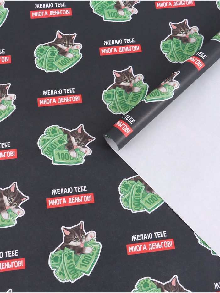 Бумага упаковочная крафтовая «Много денег», 50 × 70 см - Фото 1
