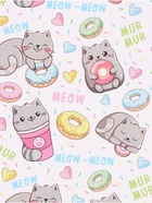 Бумага упаковочная глянцевая «Котики», 70 × 100 см 10889844