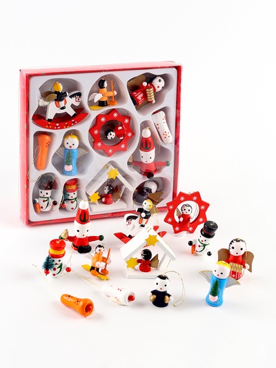 УЦЕНКА Набор подвесок в деревянной подарочной упаковке 18×17×2.8