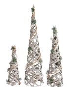 УЦЕНКА Светодиодная фигура «Конусы плетёные» 40, 60, 80 см, текстиль, металл, от батареек AAх2, свечение тёплое белое 10977814