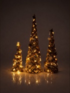 УЦЕНКА Светодиодная фигура «Конусы плетёные» 40, 60, 80 см, текстиль, металл, от батареек AAх2, свечение тёплое белое 10977814