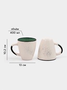 Набор посуды Доляна Nature Тар, 16 предметов: тарелки 8 шт. d=19 см, 27 см, глубокие 4 шт. 830 мл, кружки 4 шт. 400 мл, керамика, зелёный - Фото 5