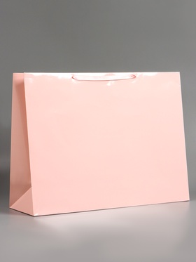 Пакет подарочный ламинированный горизонтальный «Розовый», XXL 61×46×20 см