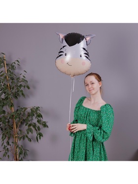 Воздушный шар фольгированный 22" «Зебра», акварель (комплект 2 шт)