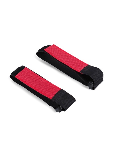 Зажим - липучка для лыж, узкая, малиновая, чёрная