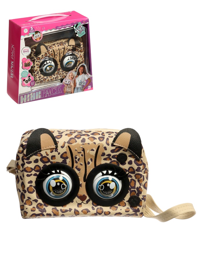 Музыкальная игрушка-сумочка «Котёнок», звуковые эффекты, глазки моргают, леопард - Фото 1