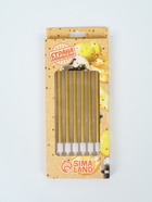 УЦЕНКА Свечи в торт коктейльные "Шайн", 6 шт, 10 см, золотой металлик - Фото 4