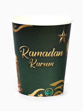 Посуда бумажная одноразовая Ramadan Kareem, зелёный, на 12 персон