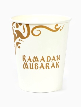 Посуда бумажная одноразовая Ramadan Mubarak, белый, на 12 персон