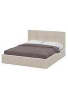 Кровать двуспальная, с основанием, спальное место 1600×2000 мм, велюр, цвет бежевый 10976482