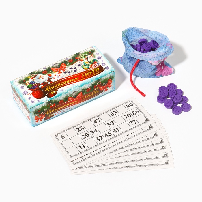УЦЕНКА Русское лото, игра настольная, подарочное "С Новым 2025 Годом", 24 карточки, 17.5 х 7.5 см 70 - Фото 1