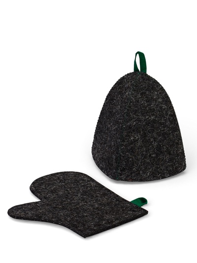 Набор для бани, 2 предмета, однотонные: шапка, рукавица, МИКС