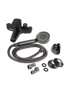 УЦЕНКА Смеситель для ванны ZEIN Z3856, однорычажный, душевой набор, лейка 5 режимов, графит 10978454