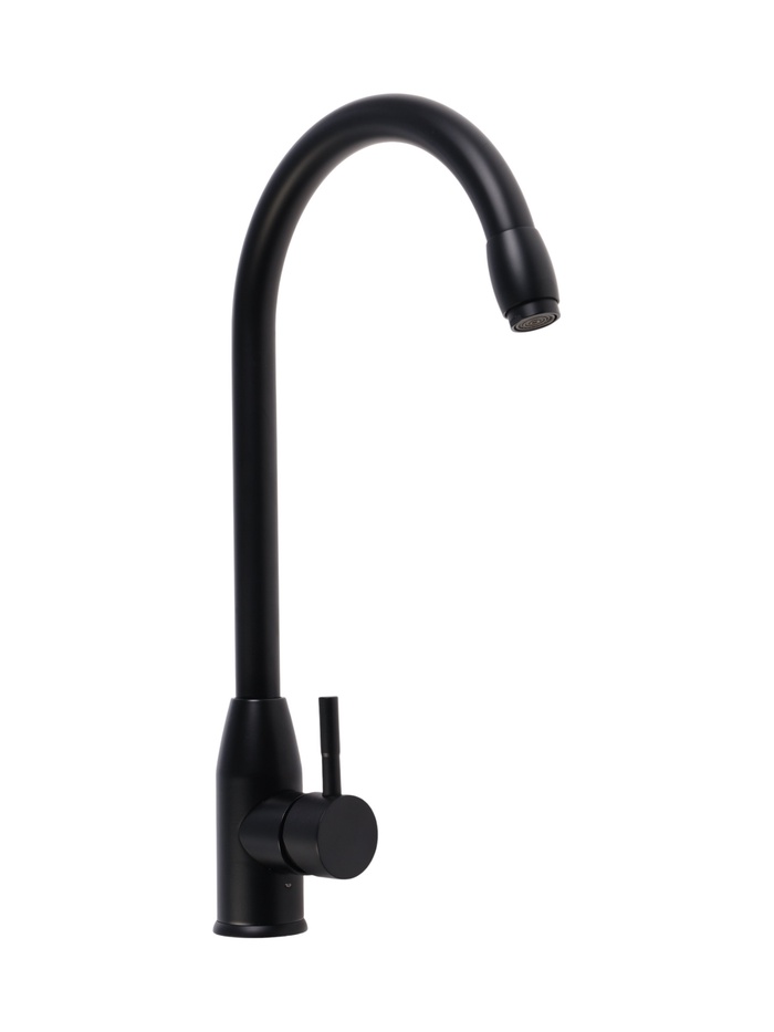 УЦЕНКА Смеситель для кухни "АМУР" BY2021-А ВК, однорычажный, высокий излив, черный - Фото 1