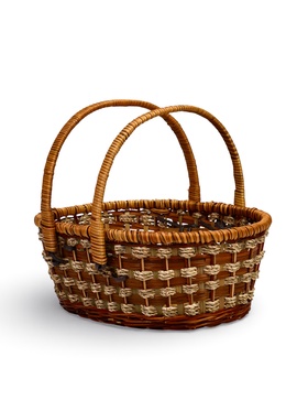 Корзина плетеная для хранения «Пикник», 33×24×13 см, ручка h=16 см, лоза, коричневая