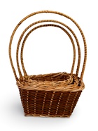 Корзина плетёная для хранения, квадратная, набор 3 шт., лоза, кукуруза - фото 67928367