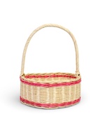 Корзина плетёная, в форме сердечка, набор 3 шт., лоза, кукуруза, с розовой полоской - фото 67928368