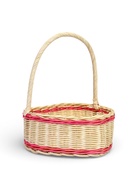 Корзина плетёная, в форме сердечка, набор 3 шт., лоза, кукуруза, с розовой полоской - фото 67928369