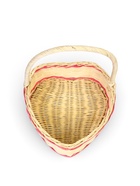 Корзина плетёная, в форме сердечка, набор 3 шт., лоза, кукуруза, с розовой полоской - фото 67928373