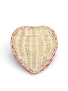 Корзина плетёная, в форме сердечка, набор 3 шт., лоза, кукуруза, с розовой полоской - фото 67928374