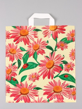 Пакет «Ромашки», полиэтиленовый с петлевой ручкой, 38×42 + 3 см, 37 мкм 10962404