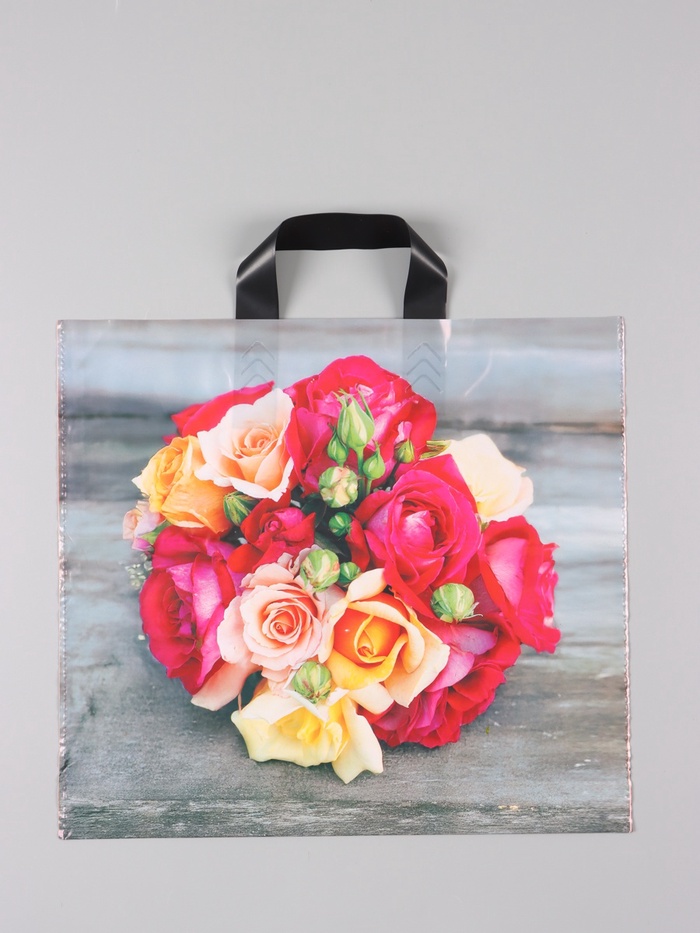 Пакет «Волшебный букет», полиэтиленовый с петлевой ручкой, 38×34 + 3 см, 70 мкм - Фото 1