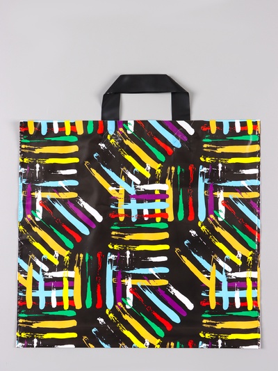 Пакет «Цветные линии», полиэтиленовый с петлевой ручкой, 38×34 + 3 см, 70 мкм