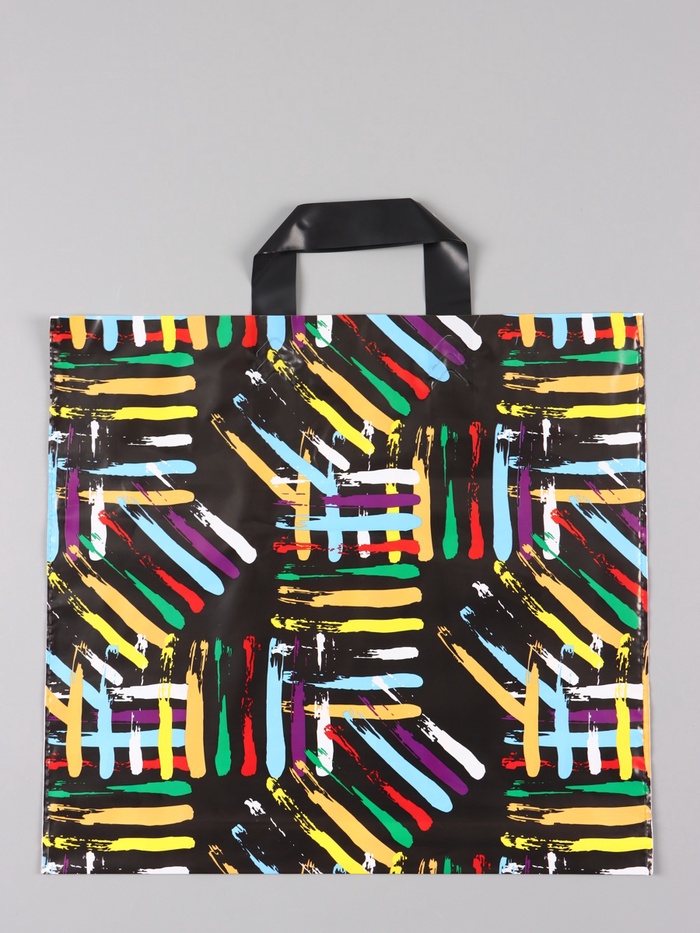 Пакет «Цветные линии», полиэтиленовый с петлевой ручкой, 38×34 + 3 см, 70 мкм - Фото 1