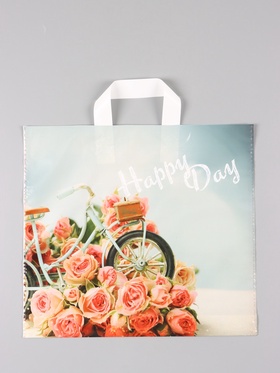 Пакет «Счастливый день», полиэтиленовый с петлевой ручкой, 38?34 + 3 см, 70 мкм (комплект 50 шт)