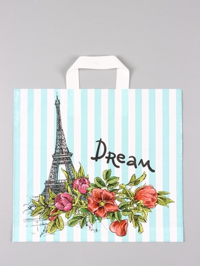 Пакет «За мечтой», полиэтиленовый с петлевой ручкой, 38?34 + 3 см, 70 мкм (комплект 50 шт)