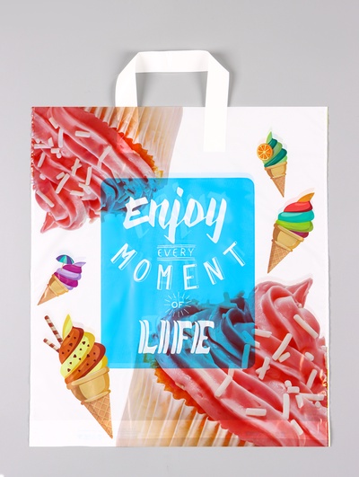 Пакет «Сладкая жизнь», полиэтиленовый с петлевой ручкой, 38×42 + 3 см, 37 мкм